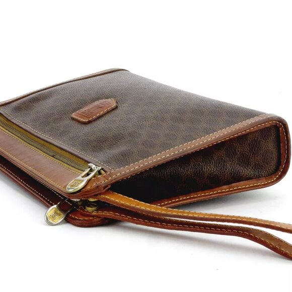 CELINE clutch bag macadam beige PVC ?~ leather Authentic used T17445 - Picture 3 of 9